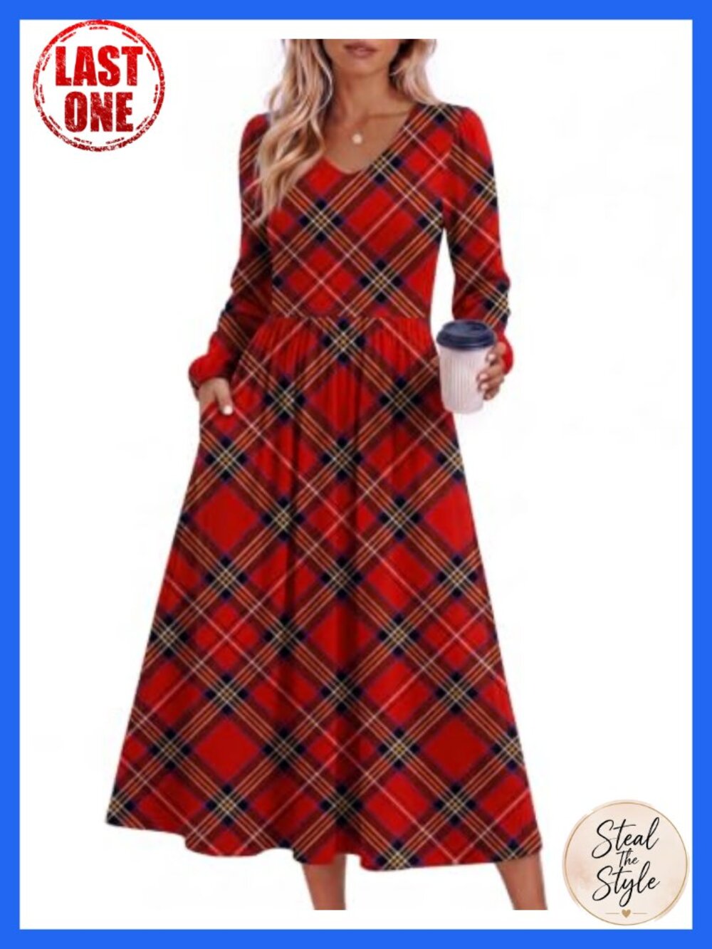 Midi Dress A-Line Sleeveless with Pockets Casual Loose Fit